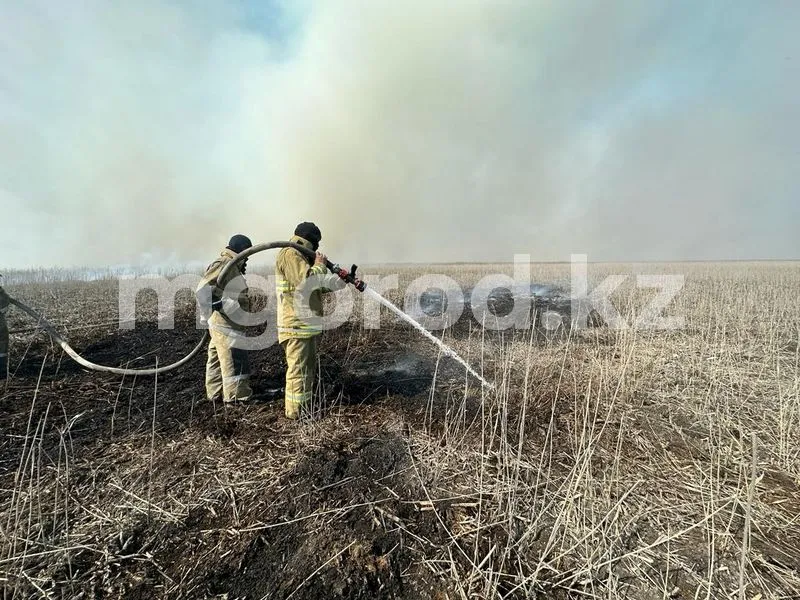 В Атырау потушили пожар на берегу Каспия