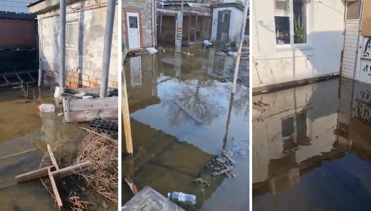 Частный сектор Атырау топит из-за проливных дождей