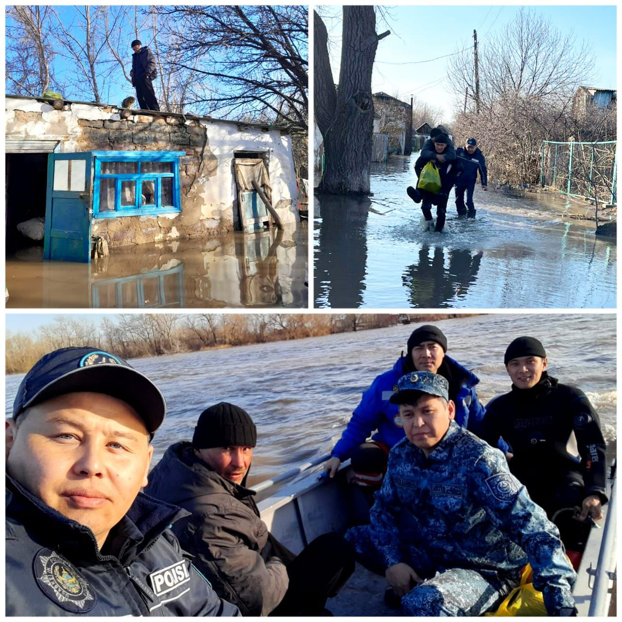 Ждал помощи на крыше затопленного дома: полицейские спасли дачника в Уральске