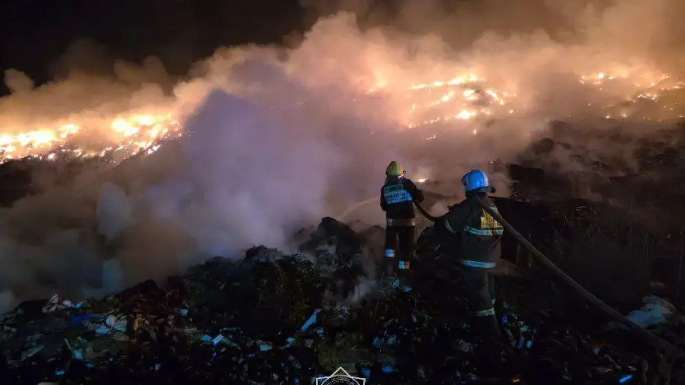Многодневный пожар на полигоне потушили в Алматинской области