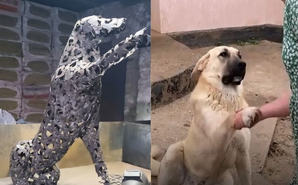 Памятник убитому псу-герою Пшону создает мастер из Атырау